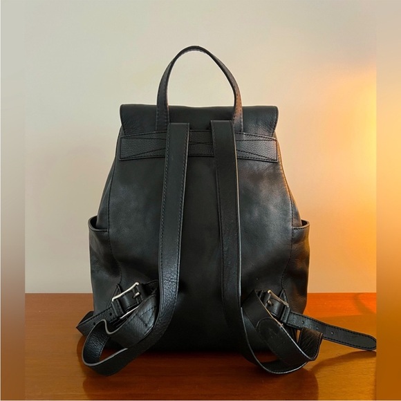 Frye Olivia Black Leather Backpack - Picture 4 of 12